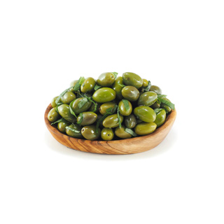 Green Picholine Olives In Basil Origin France SDP 200gr | Box w/6units