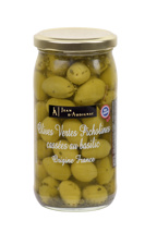 Green Picholine Olives In Basil Origin France SDP 200gr